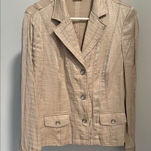 Tribal Shimmering Beige Blazer